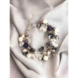 Pearl & Charm Multicolor Bracelet, Gift for Her